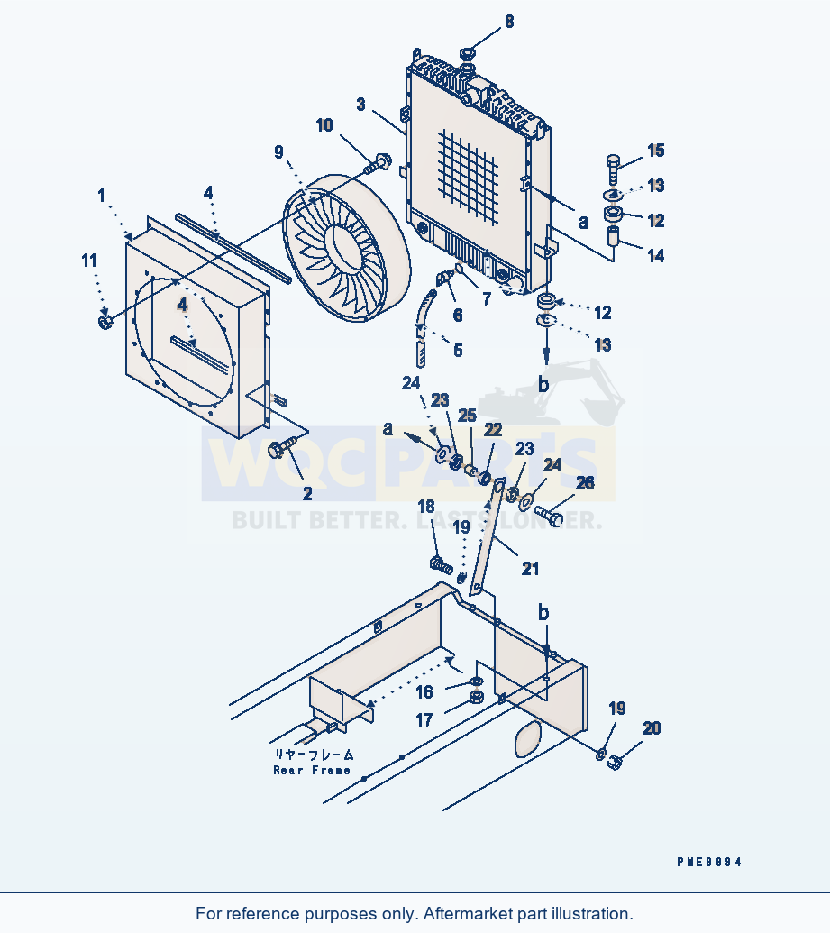Komatsu WA200-3-SN Radiator(#63001-64374) parts diagram