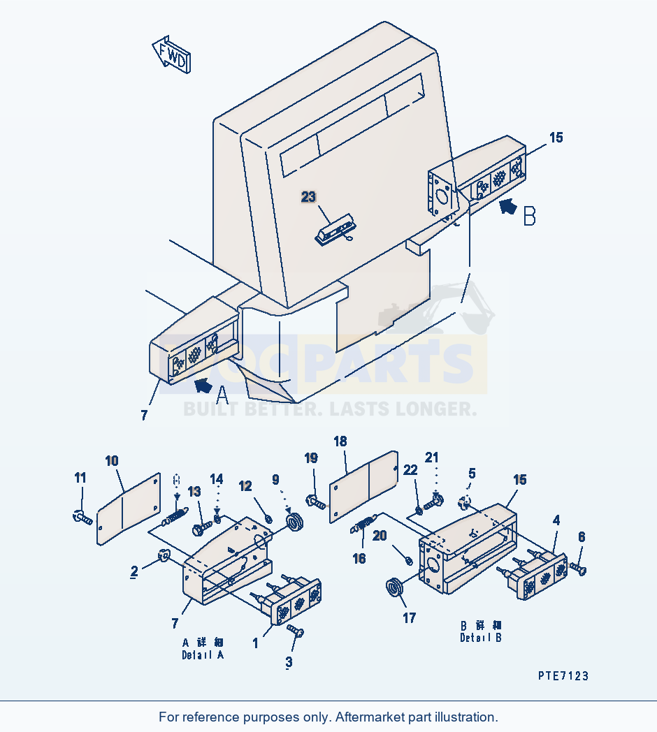 Komatsu WA200-3-SN Battery Box (Rear Lamp) parts diagram