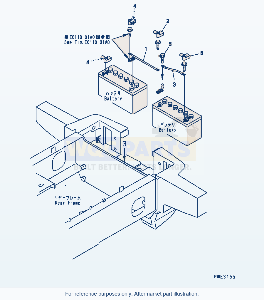 Komatsu WA200-3-SN Battery Box (Wire) parts diagram
