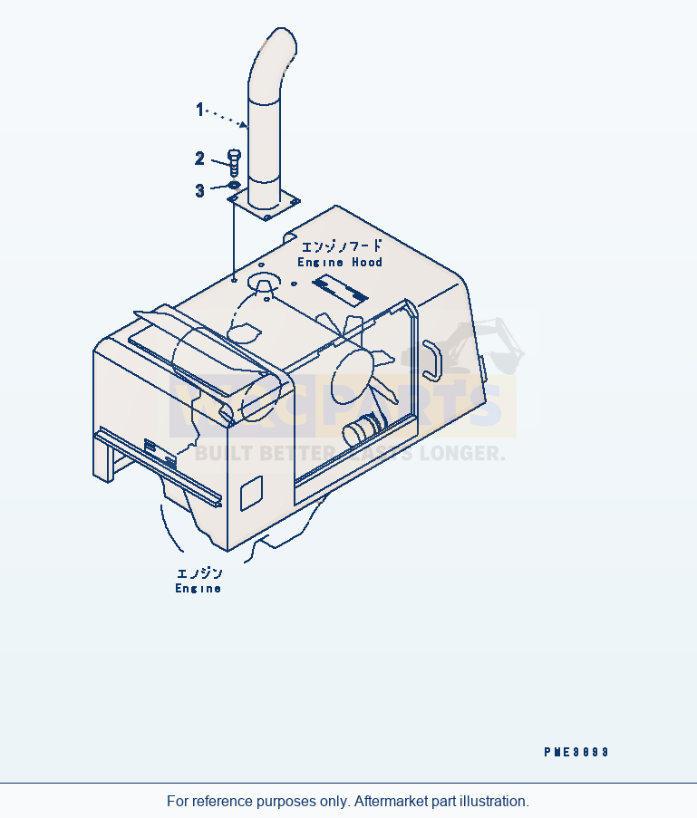 Komatsu WA200-3-SN Exhaust Pipe parts diagram