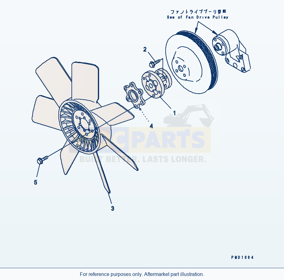 Komatsu WA200-3-SN Cooling Fan parts diagram