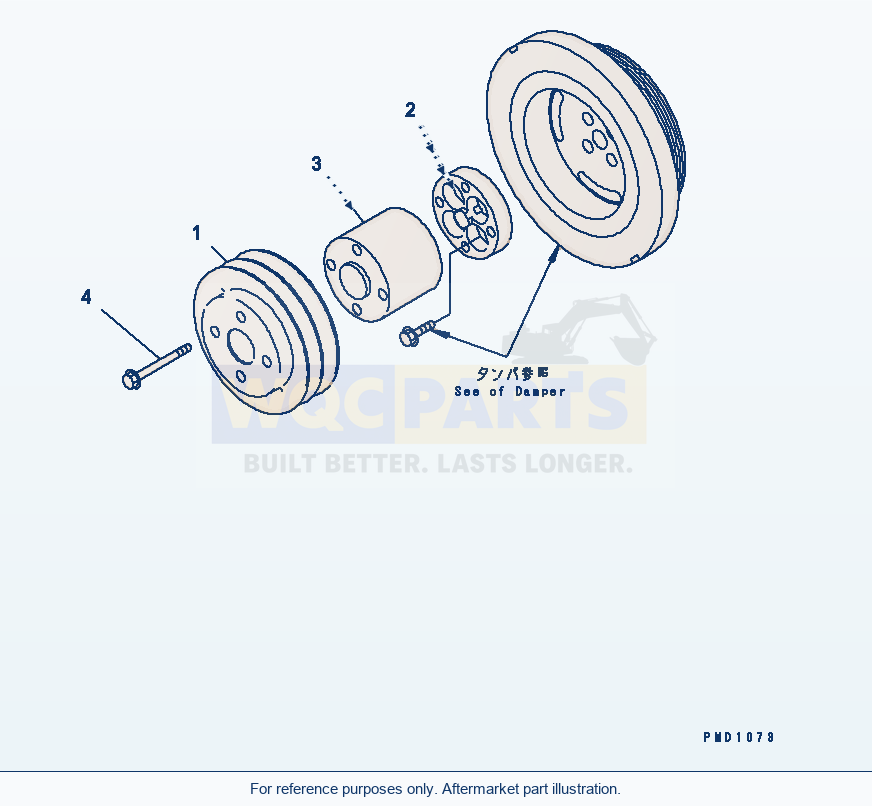 Komatsu WA200-3-SN Crank Pulley (Air Conditioner Pulley) parts diagram