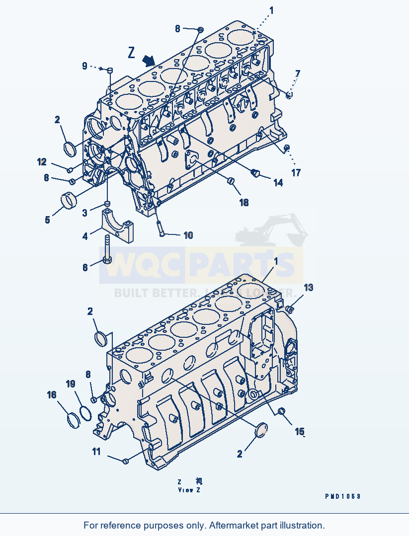 Komatsu WA200-3-SN Cylinder Block(#26200929-26222207) parts diagram