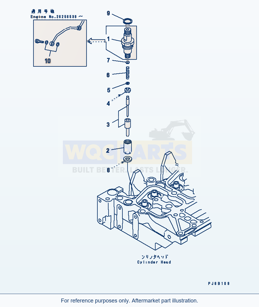 Komatsu WA200-3-SN Injection Nozzle parts diagram