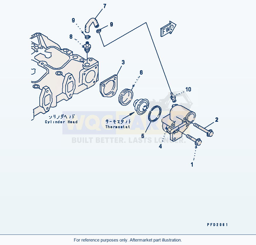 Komatsu WA200-3-SN Thermostat Housing parts diagram