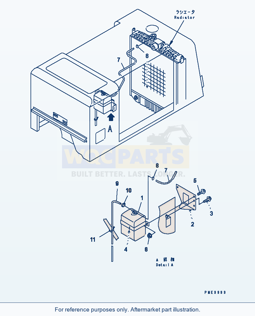 Komatsu WA200-3-SN Bulkhead (Radiator Piping) parts diagram