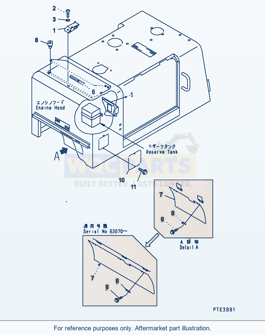 Komatsu WA200-3-SN Bulkhead parts diagram