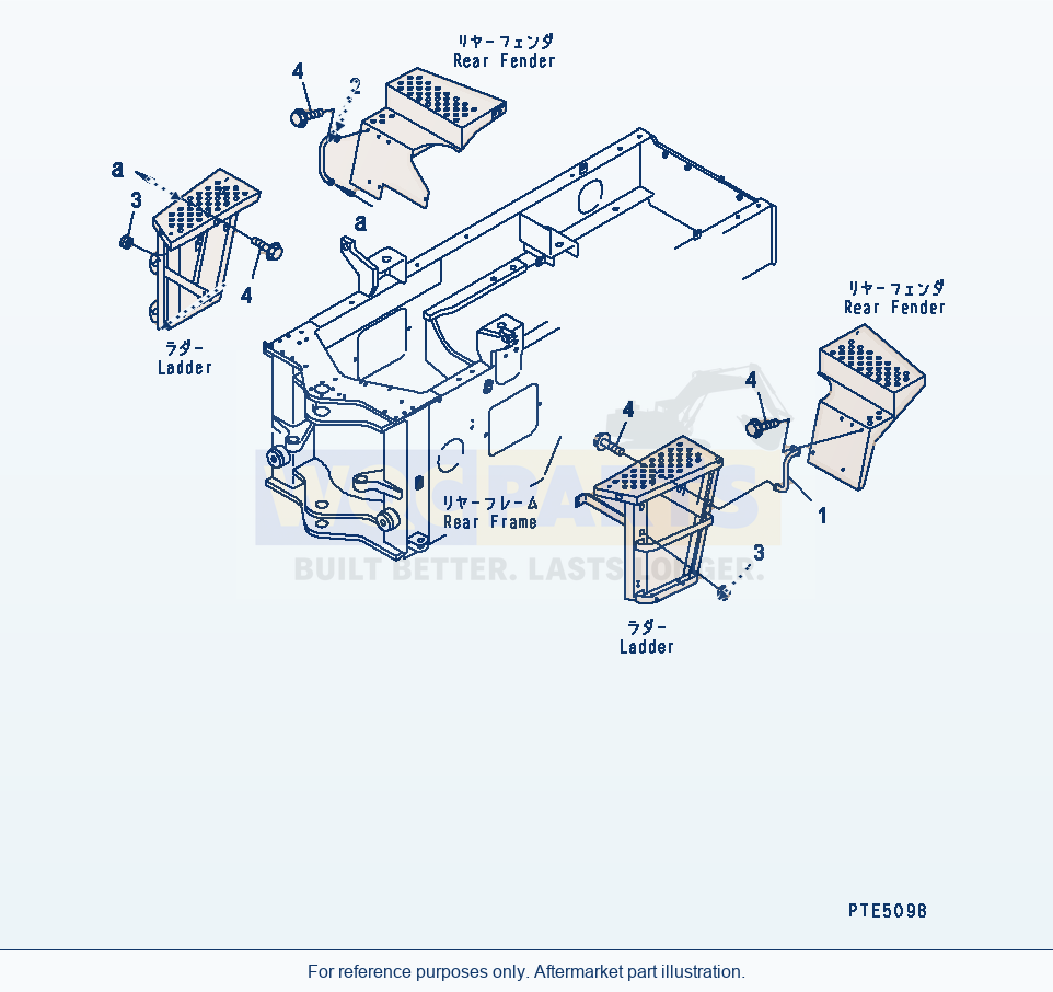 Komatsu WA200-3-SN Hand Rail (With 2-Persons Cab) parts diagram
