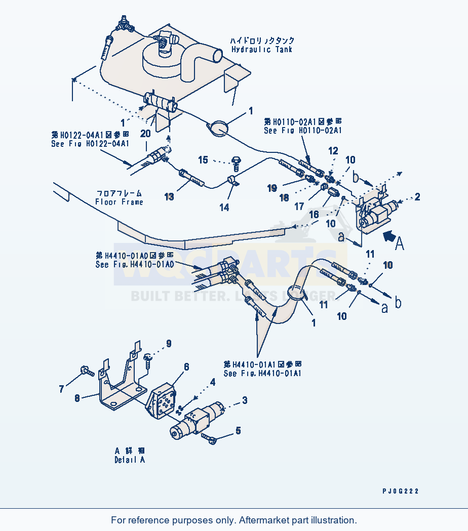 Komatsu WA200-3-SN Hydraulic Piping (W/Anti Slip Steering) parts diagram