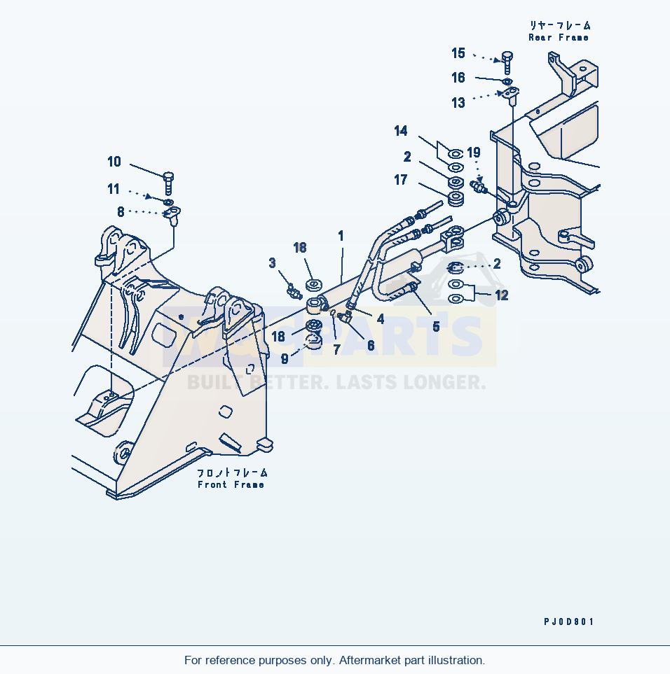 Komatsu WA200-3-SN Steering Cylinder parts diagram