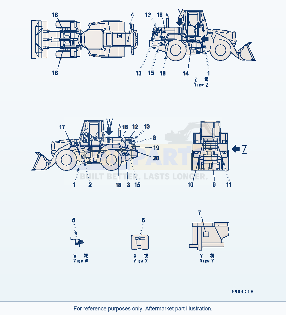 Komatsu WA200-3-SN Marks And Plates(#63001-63478) parts diagram