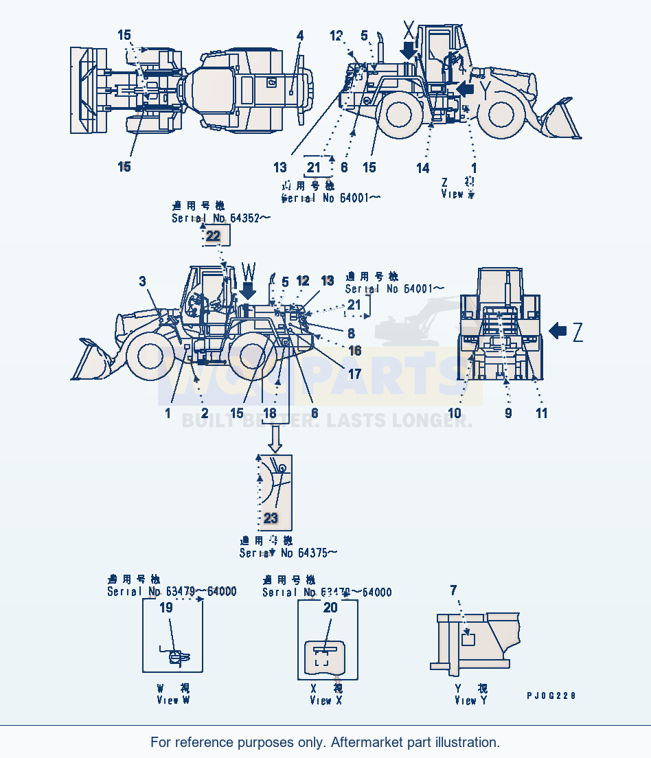 Komatsu WA200-3-SN Marks And Plates(#63479-) parts diagram