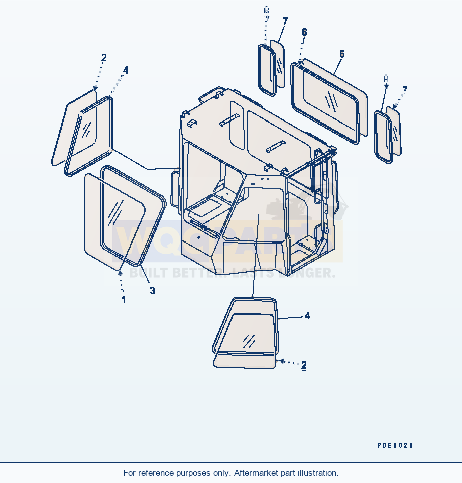 Komatsu WA200-3-SN 2-Persons Cab (Window)(#63001-64000) parts diagram