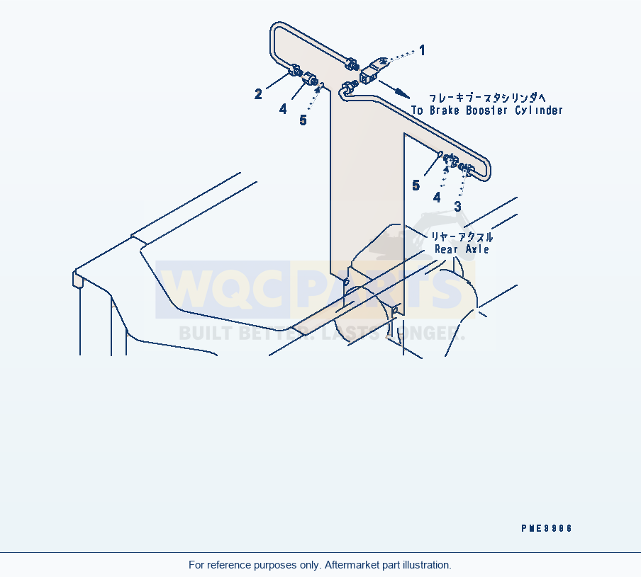 Komatsu WA200-3-SN Brake Piping (Rear Brake Line) parts diagram