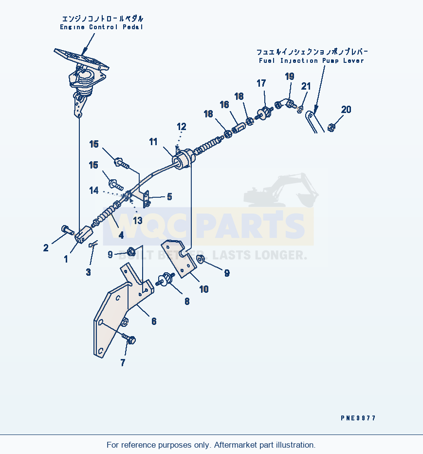 Komatsu WA200-3-SN Engine Controller (Control Cable) parts diagram