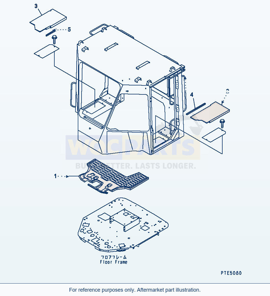 Komatsu WA200-3-SN Floor Mat (With 2-Persons Cab) parts diagram