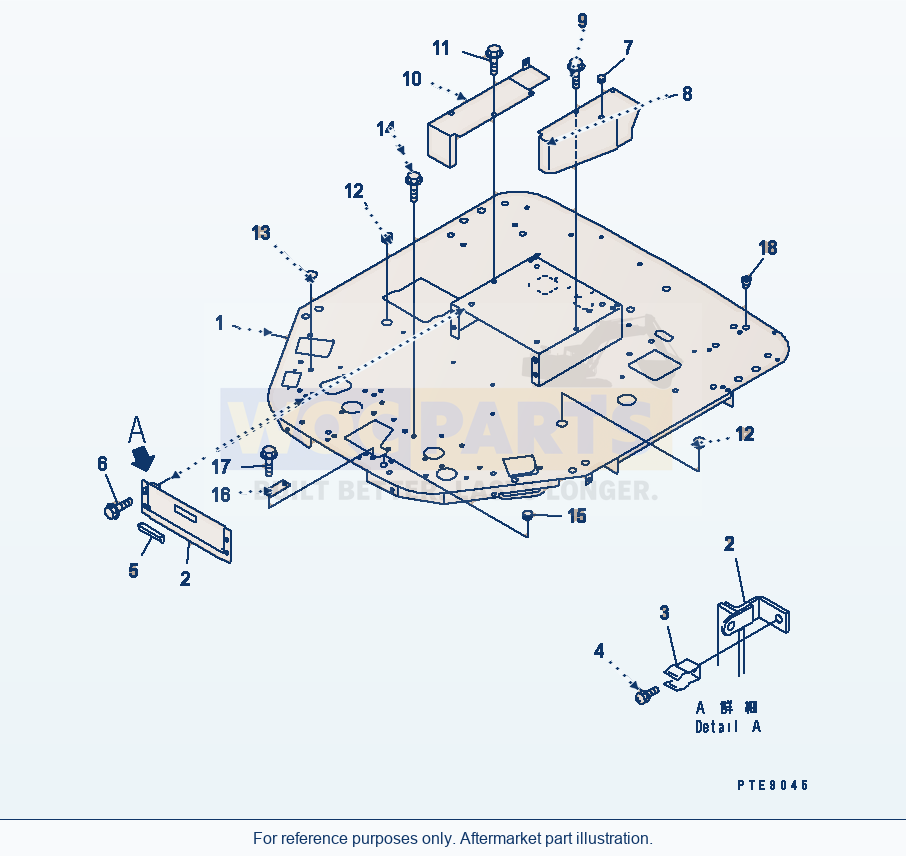 Komatsu WA200-3-SN Floor (With Tachograph) parts diagram