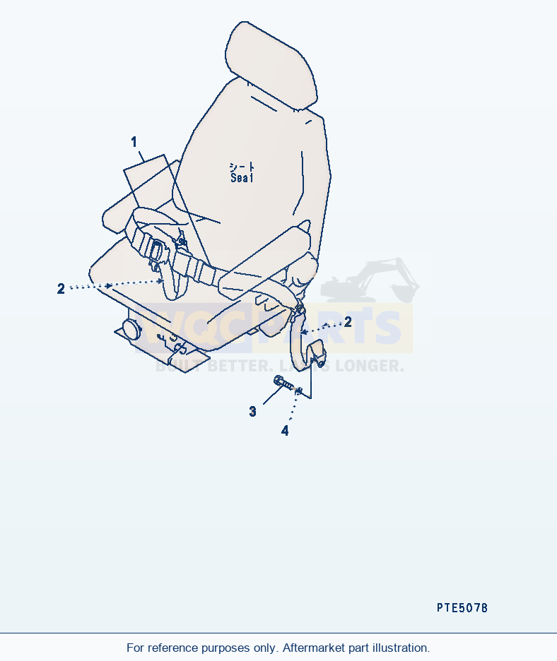 Komatsu WA200-3-SN Seat Belt (With 2-Persons Cab) parts diagram