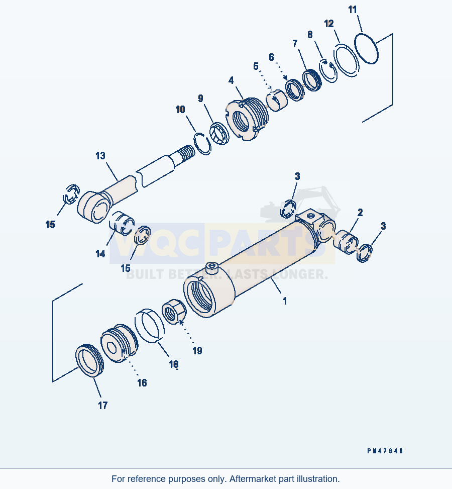 Komatsu WA200-3-SN Clam Cylinder (For Multi Purpose Bucket) parts diagram