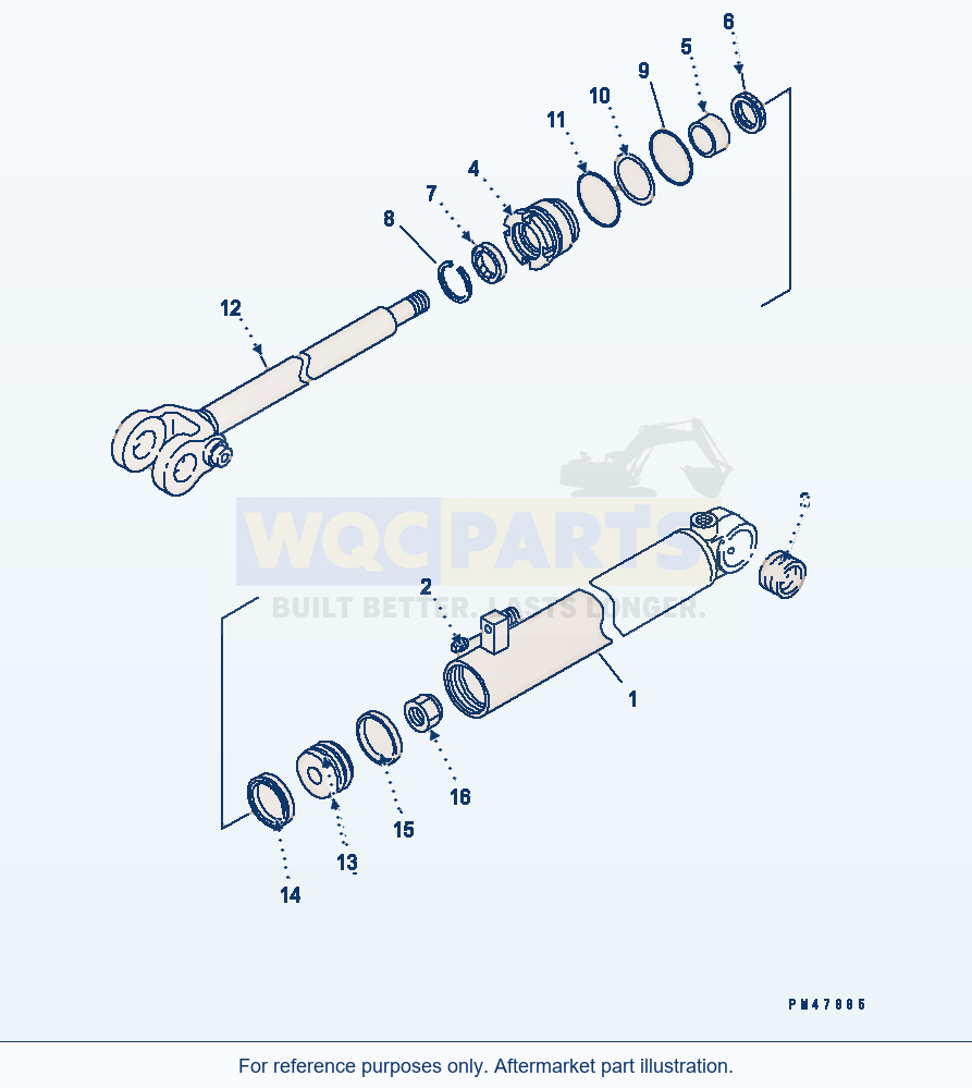 Komatsu WA200-3-SN Steering Cylinder(#63001-64000) parts diagram