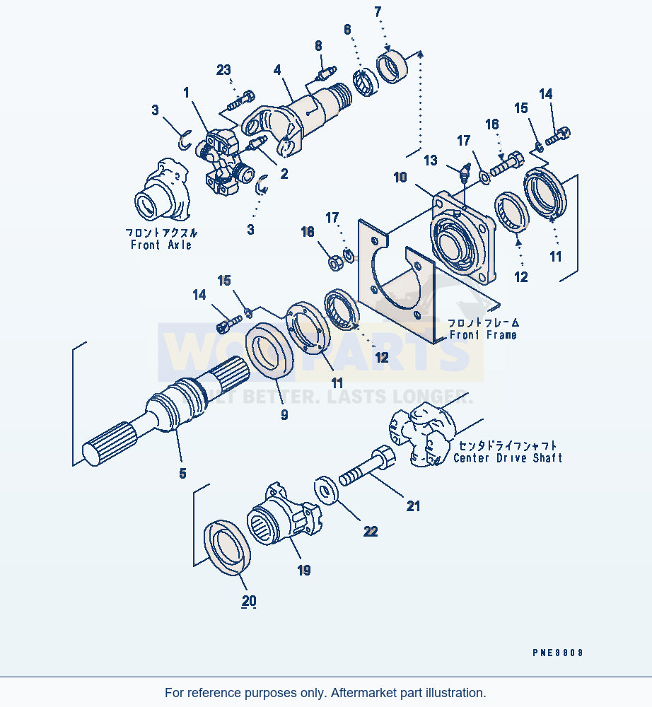 Komatsu WA200-3-SN Drive Shaft (Front) parts diagram