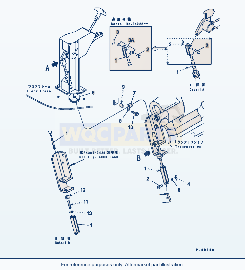Komatsu WA200-3-SN Parking Brake Control Parts (Linkage) parts diagram
