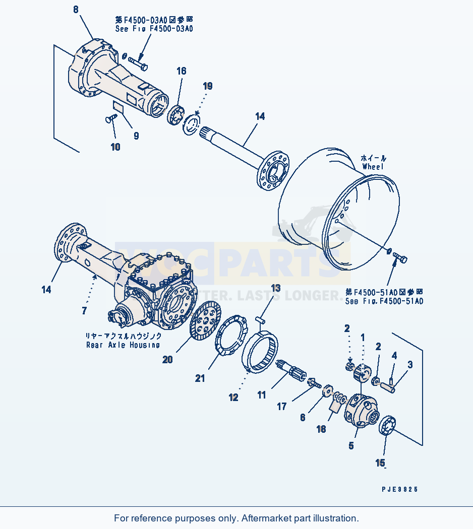 Komatsu WA200-3-SN Rear Axle (Final Drive And Housing) parts diagram