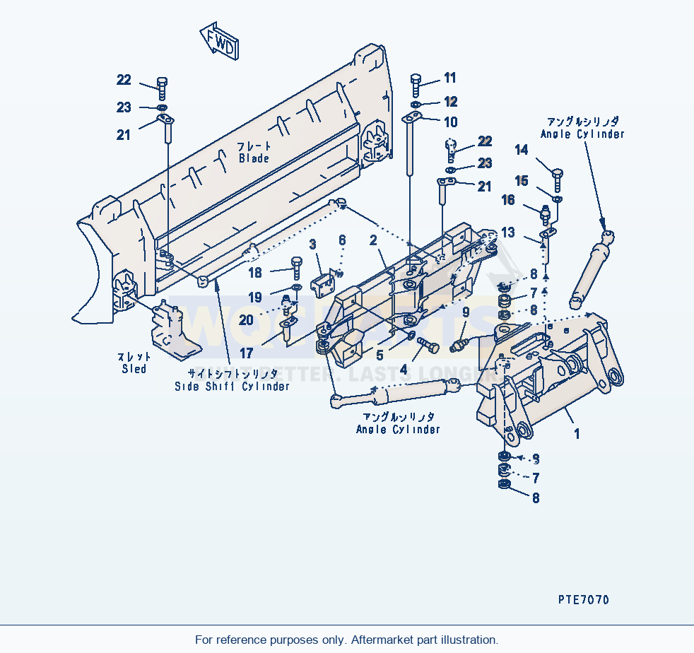 Komatsu WA200-3-SN Blade (Carrier) (S.P.A.P.) parts diagram