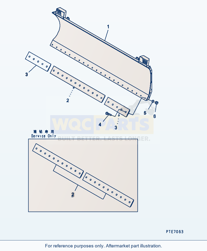 Komatsu WA200-3-SN Blade (S.P.A.P.) parts diagram