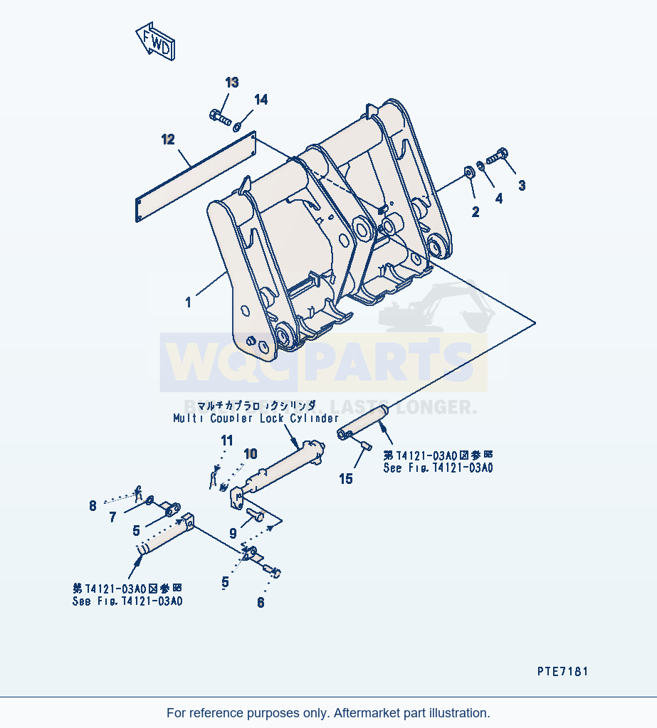 Komatsu WA200-3-SN Multi Coupler (With P.A.P.Or S.P.A.P) parts diagram