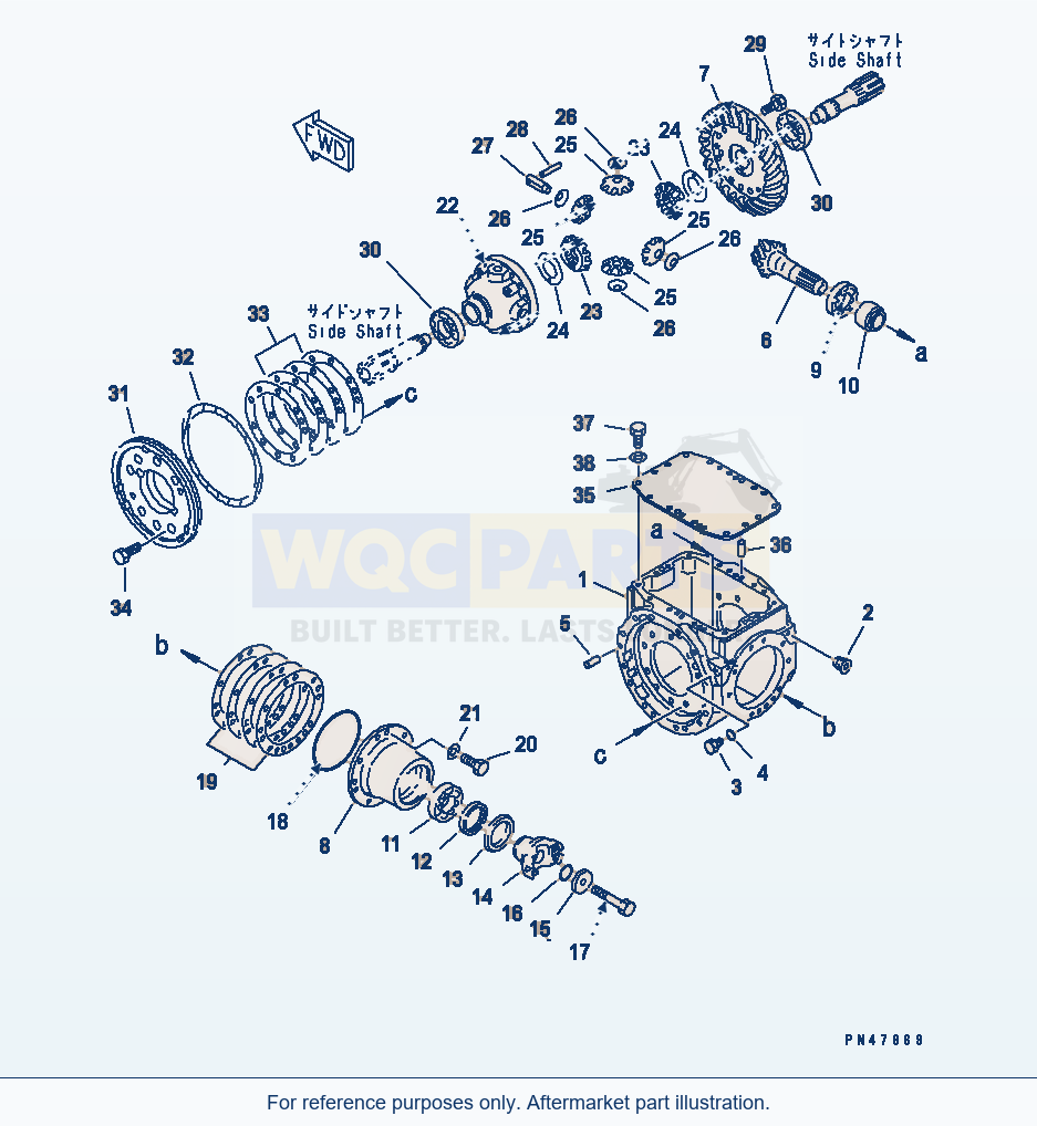 Komatsu WA200-3-X Front Differential(#60001-) parts diagram