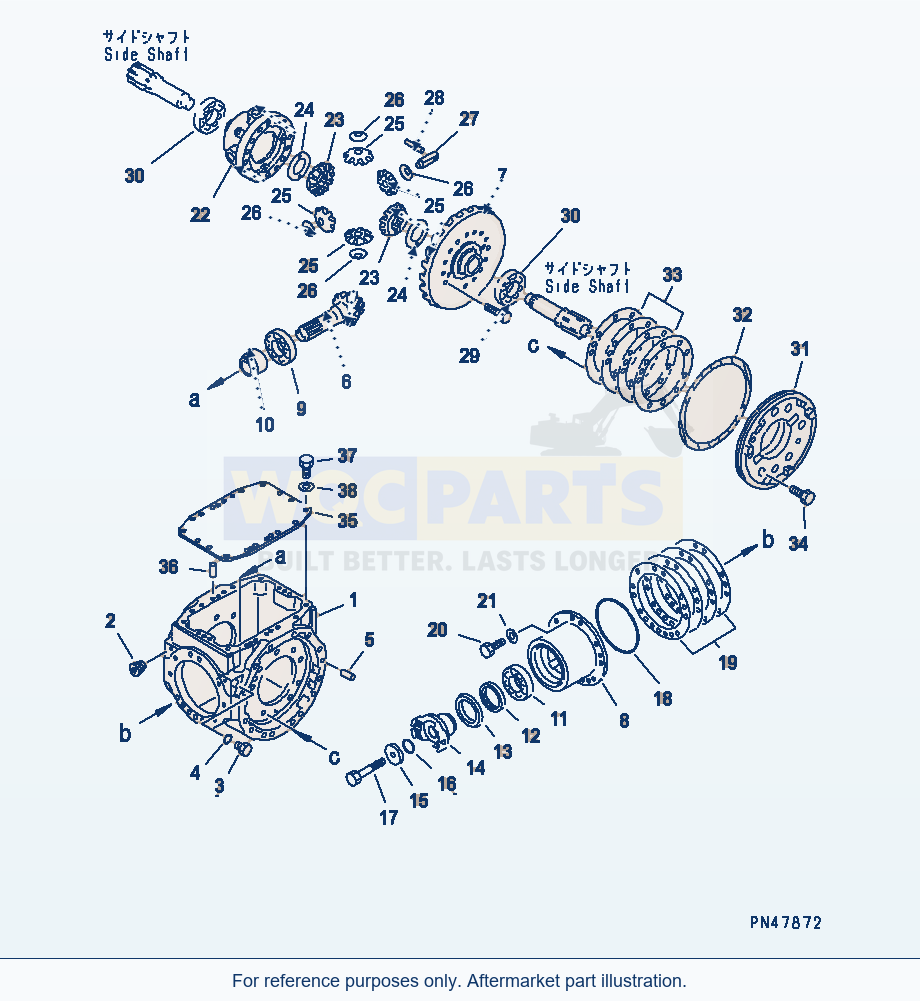 Komatsu WA200-3-X Rear Differential(#60001-) parts diagram