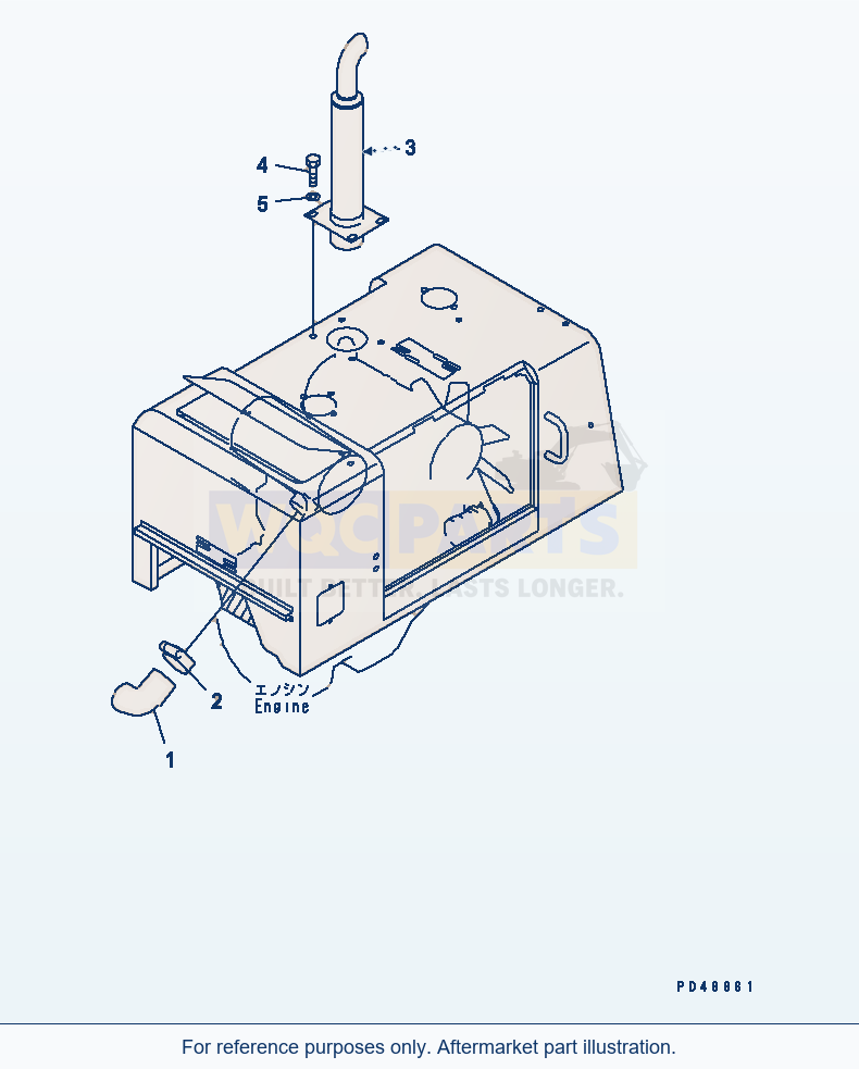 Komatsu WA200-3-X Air Connection And Exhaust Pipe(#60001-) parts diagram