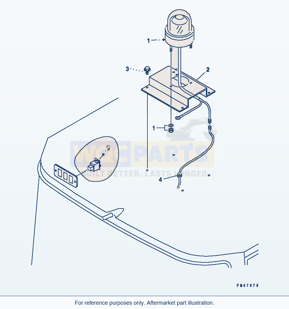Komatsu WA200-3-X Beacon Lamp(#60001-) parts diagram