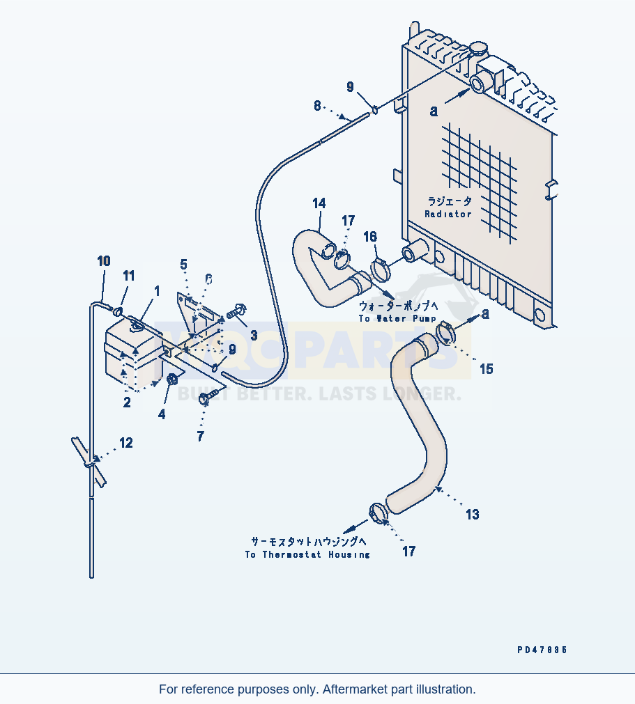 Komatsu WA200-3-X Radiator Piping(#60001-) parts diagram