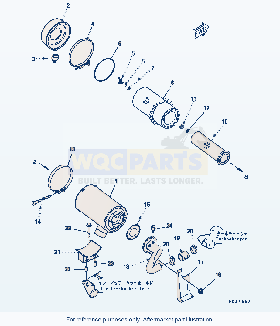 Komatsu WA200-3-X Air Cleaner parts diagram