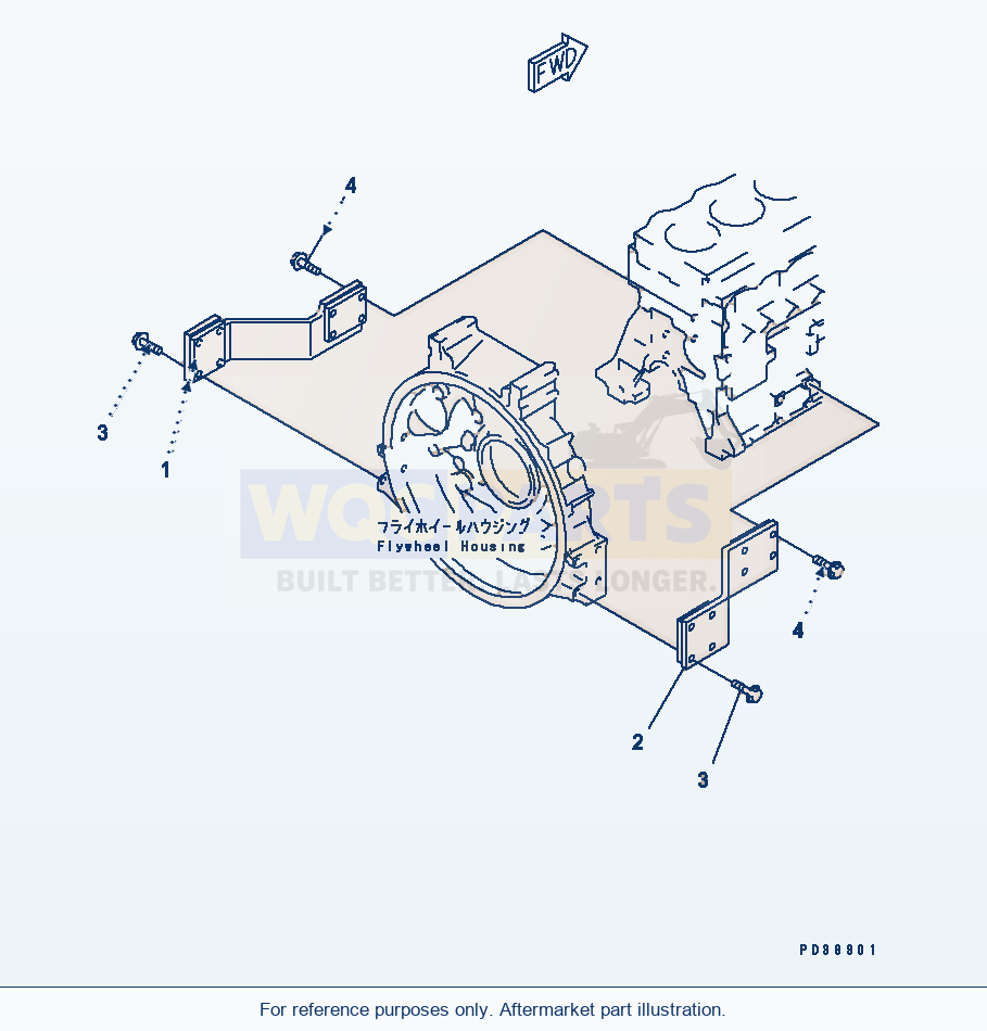 Komatsu WA200-3-X Block Support parts diagram