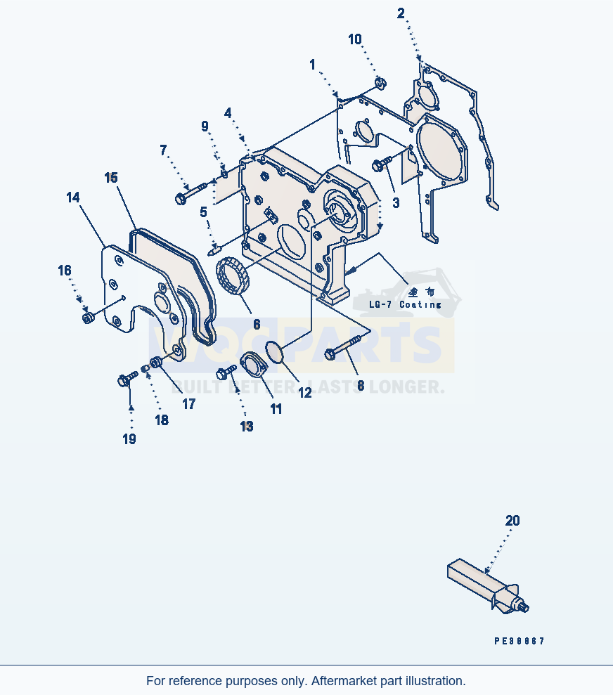 Komatsu WA200-3-X Front Cover parts diagram