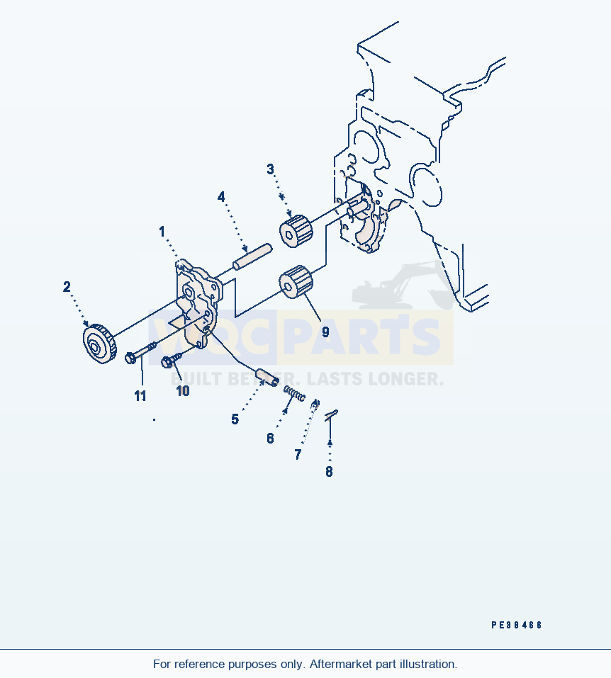 Komatsu WA200-3-X Oil Pump parts diagram
