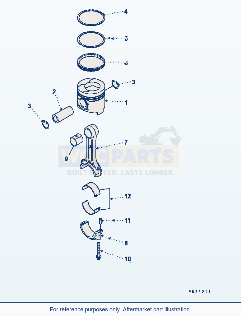 Komatsu WA200-3-X Piston parts diagram