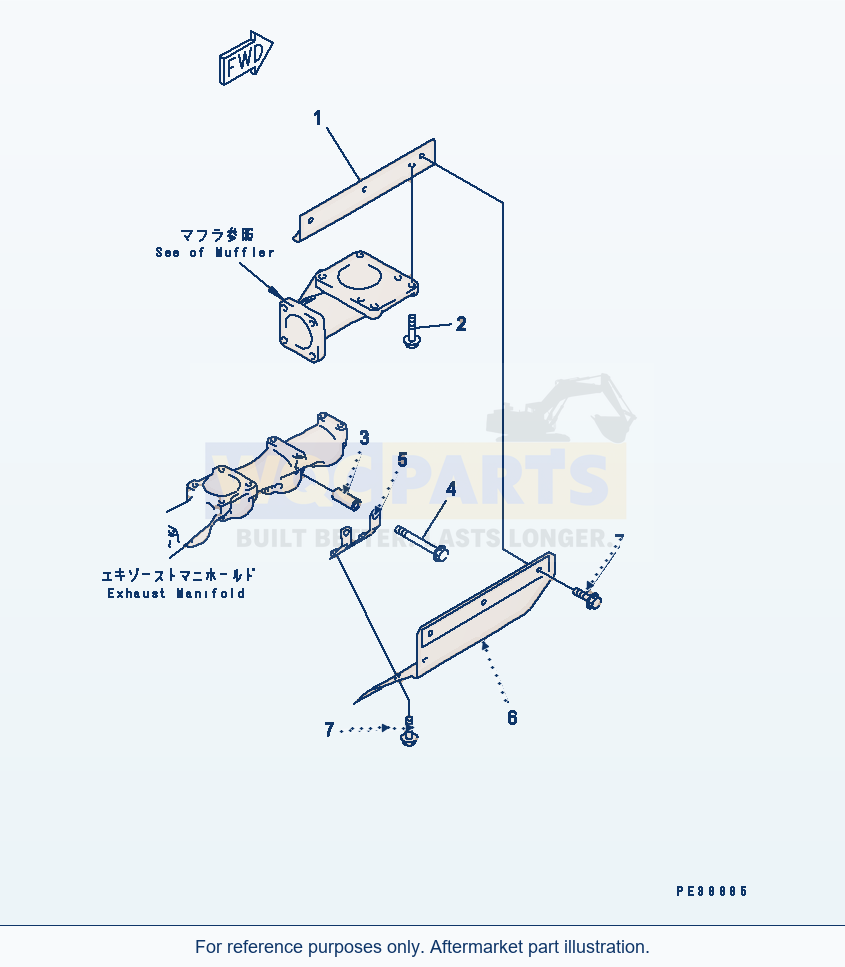 Komatsu WA200-3-X Safety Guard parts diagram