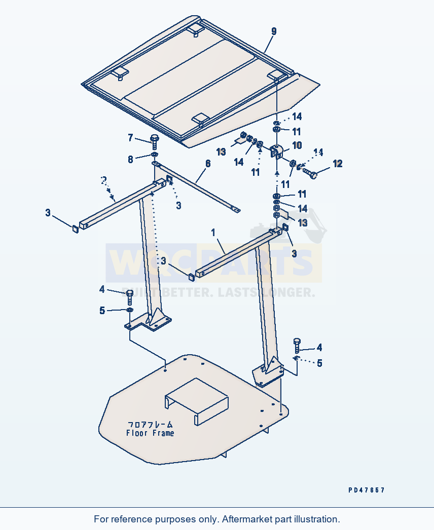 Komatsu WA200-3-X Canopy(#60001-) parts diagram