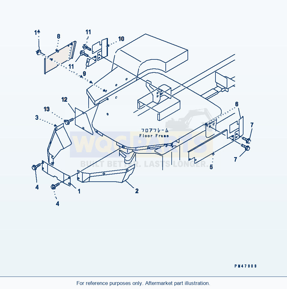 Komatsu WA200-3-X Floor Cover(#60001-) parts diagram