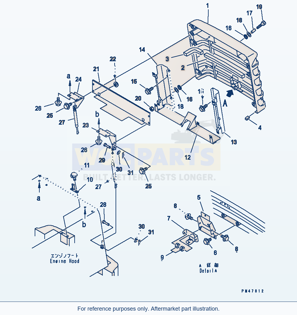 Komatsu WA200-3-X Radiator Guard(#60001-60006) parts diagram
