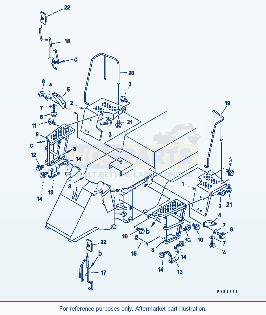 Komatsu WA200-3-X Rear Fender And Ladder (With Canopy)(#60001-) parts diagram