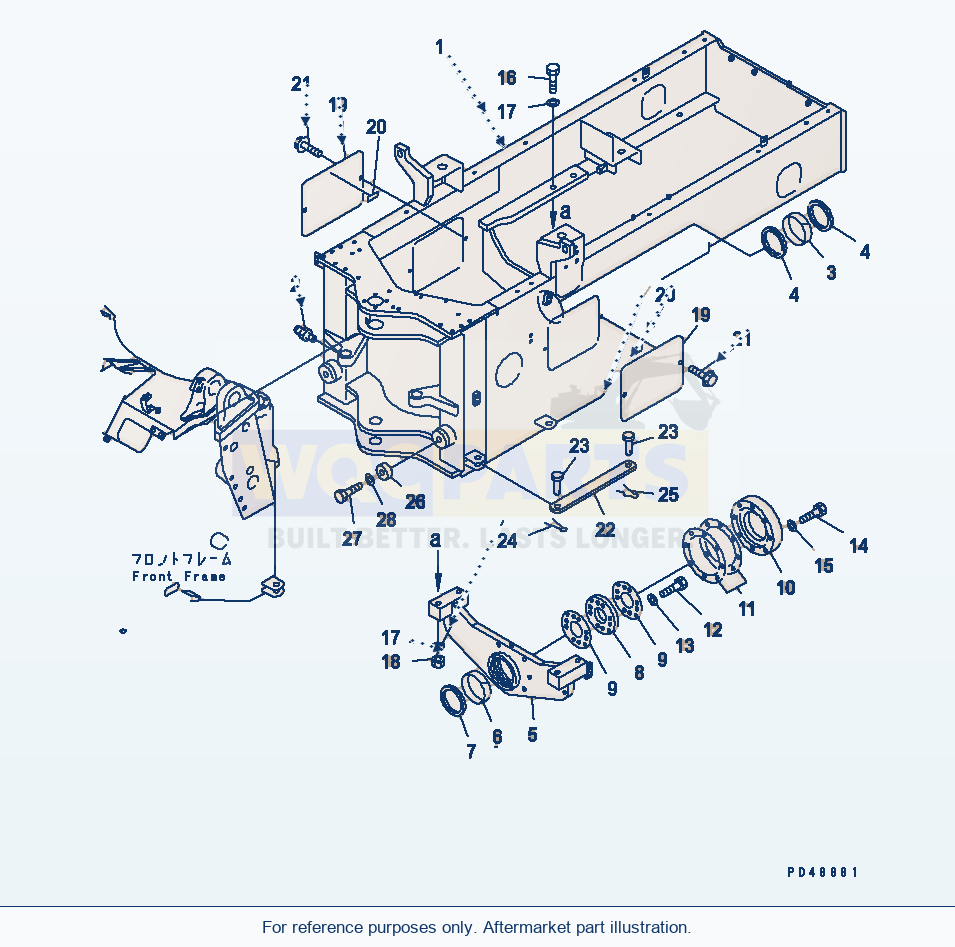 Komatsu WA200-3-X Rear Frame (With Multi Coupler)(#60001-) parts diagram