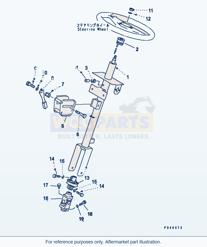 Komatsu WA200-3-X Steering Column (Inner Parts)(#60001-) parts diagram