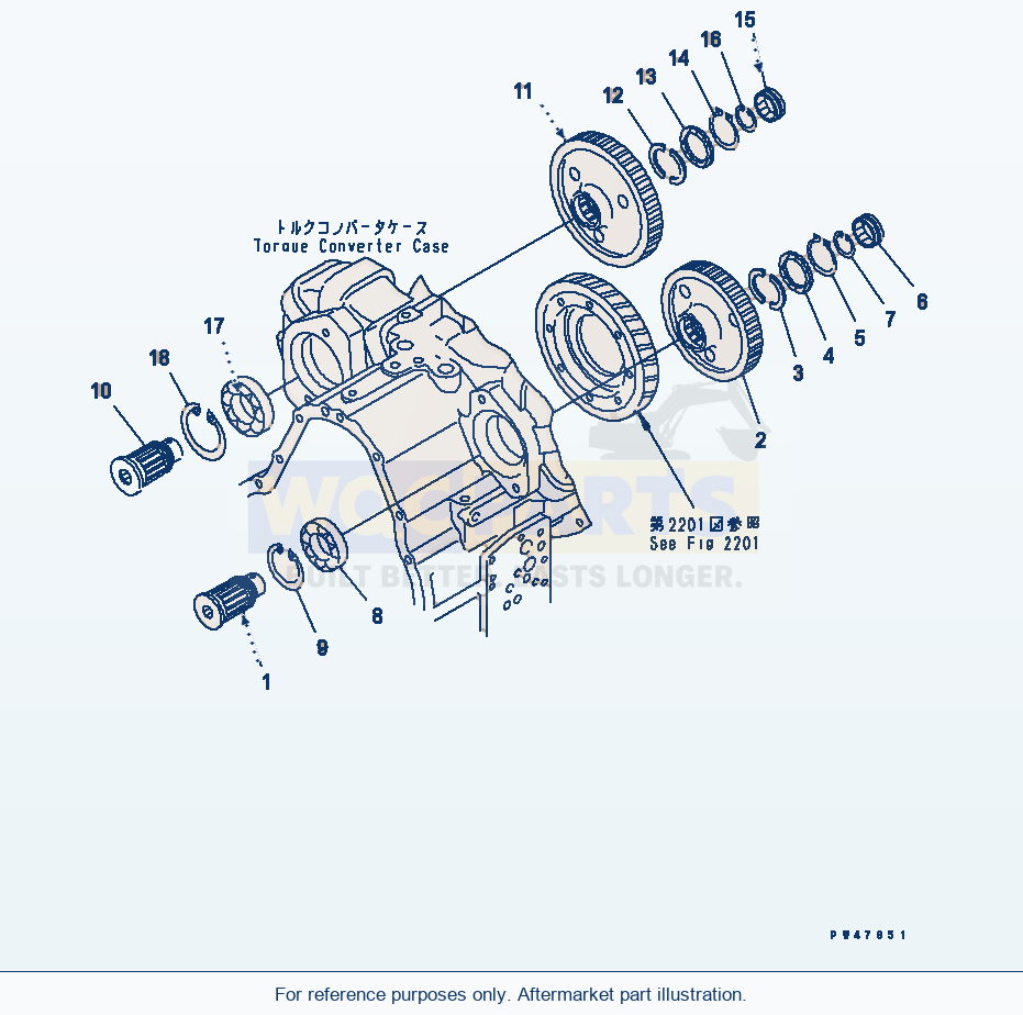 Komatsu WA200-3-X Transmission (P.T.O.)(#60001-) parts diagram