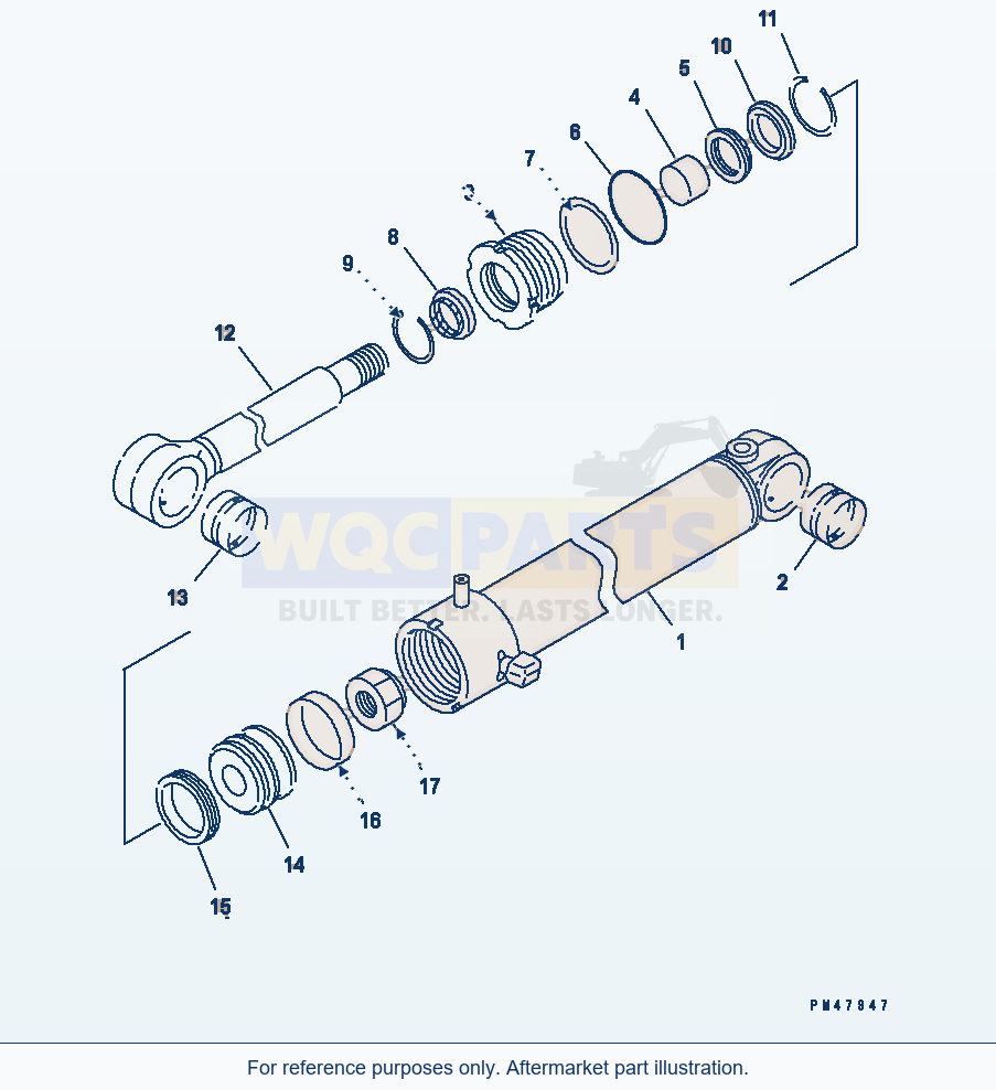 Komatsu WA200-3-X Both Side Dump Cylinder(#60001-) parts diagram