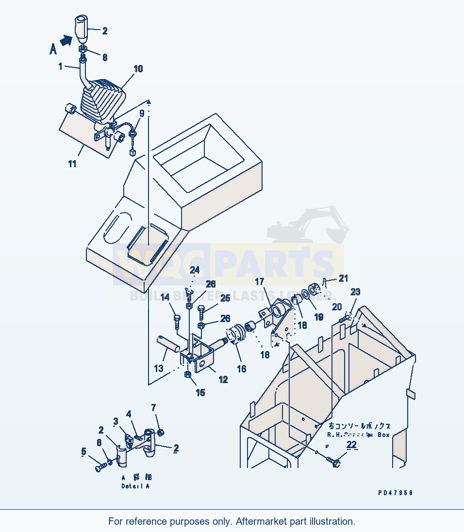 Komatsu WA200-3-X Work Equipment Control Lever(#60001-) parts diagram